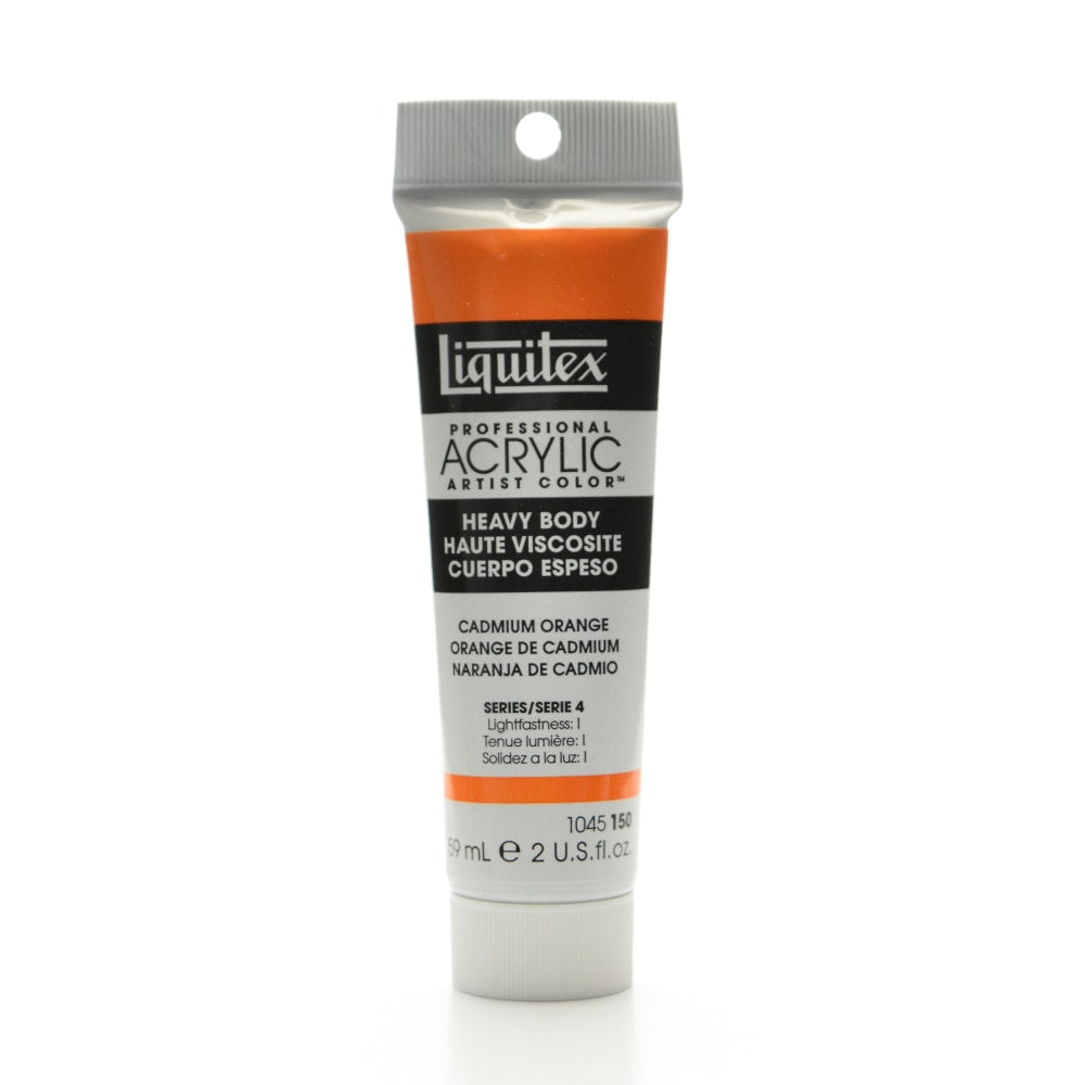 Liquitex Heavy Body Professional Artist Acrylic Colors, 2 Oz, Cadmium Orange, Pack Of 2