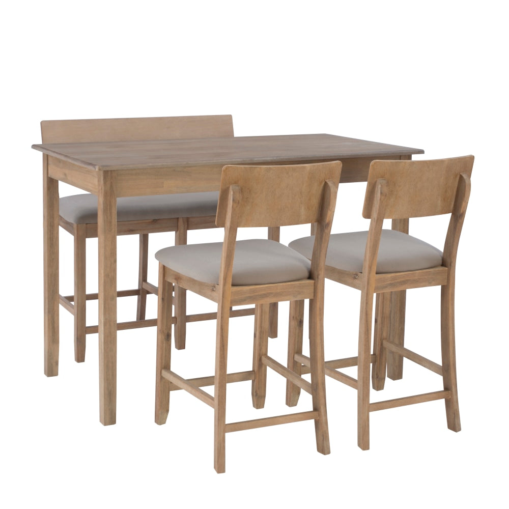 Linon Dixie 4-Piece Tavern Set, Beige/Gray Wash