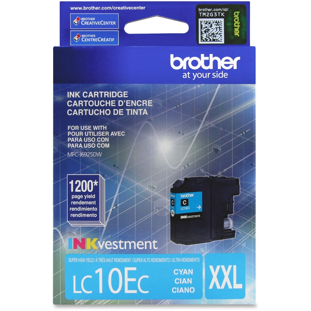 Brother LC10 Cyan High-Yield Ink Cartridge, LC10EC