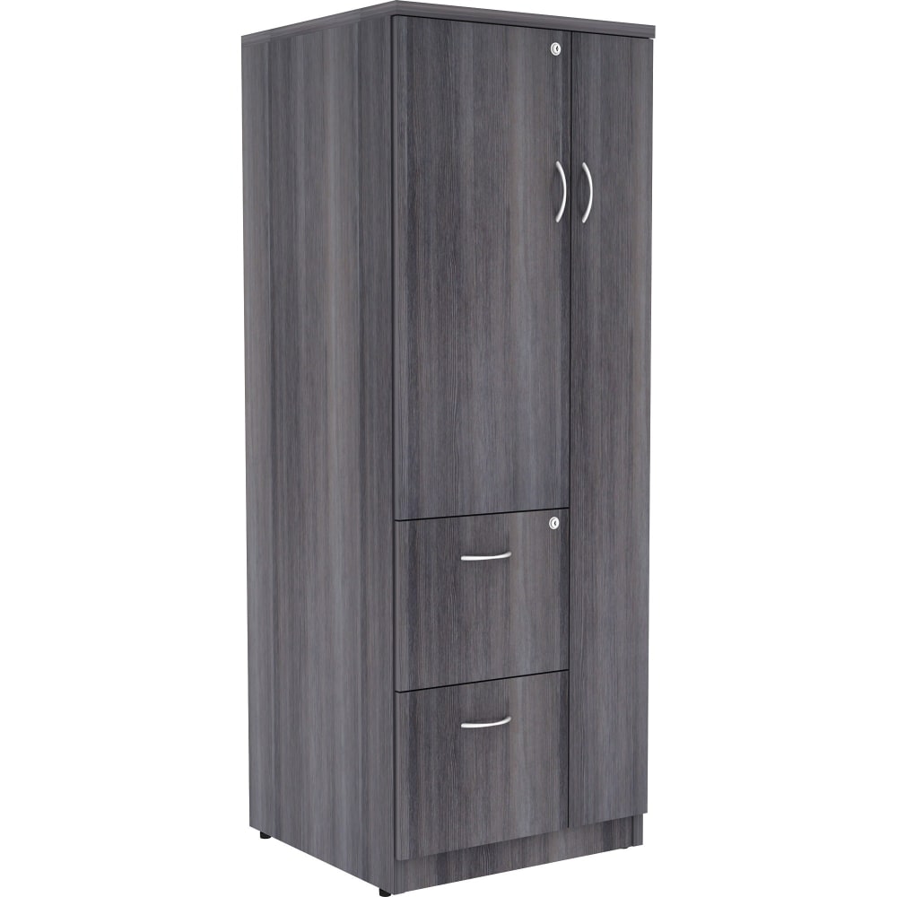 Lorell Relevance Tall 24inW Storage Cabinet, Weathered Charcoal