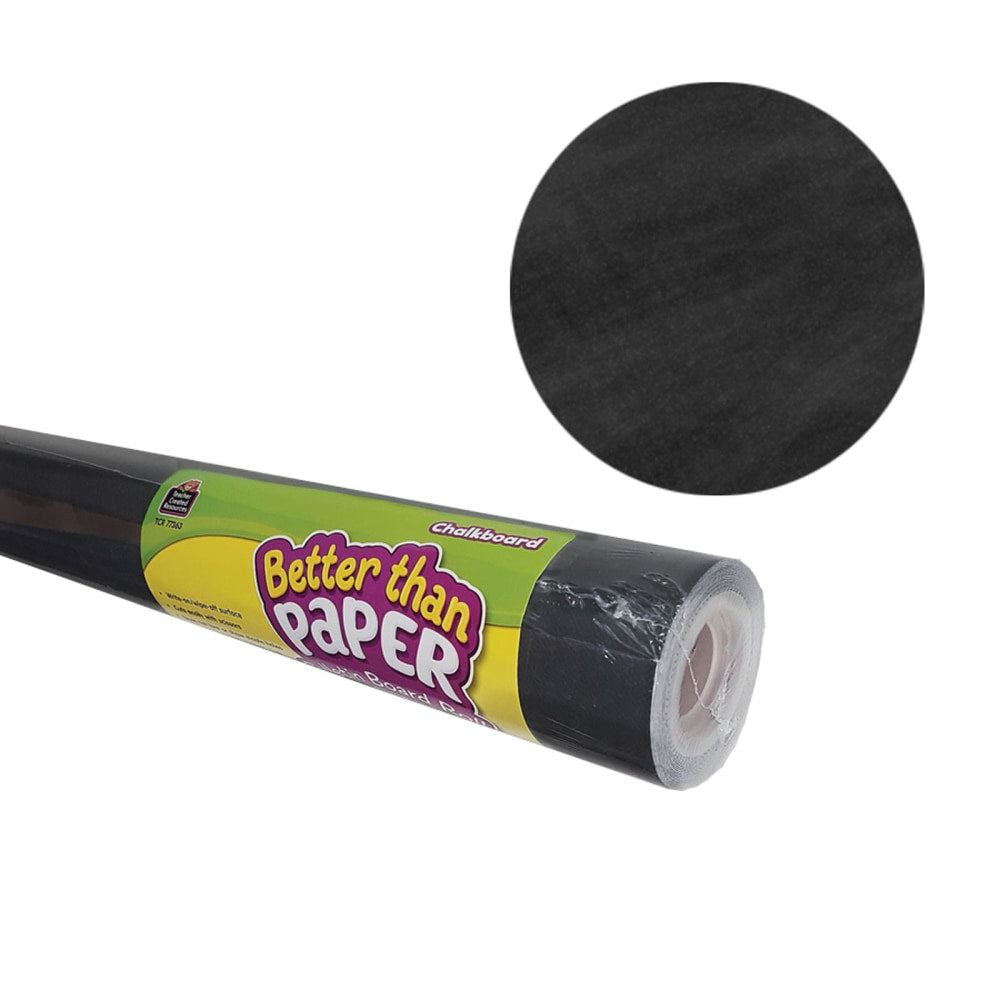 Teacher Created Resources Better Than Paper Bulletin Board Paper Rolls, 4ft x 12ft, Chalkboard, Pack Of 4 Rolls