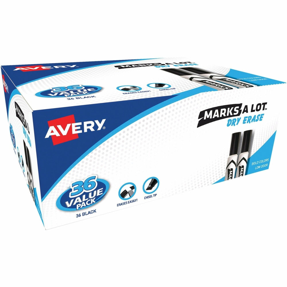 Avery Desk Style Dry Erase Markers - 4.7625 mm Marker Point Size - Chisel Marker Point Style - 36 / Box