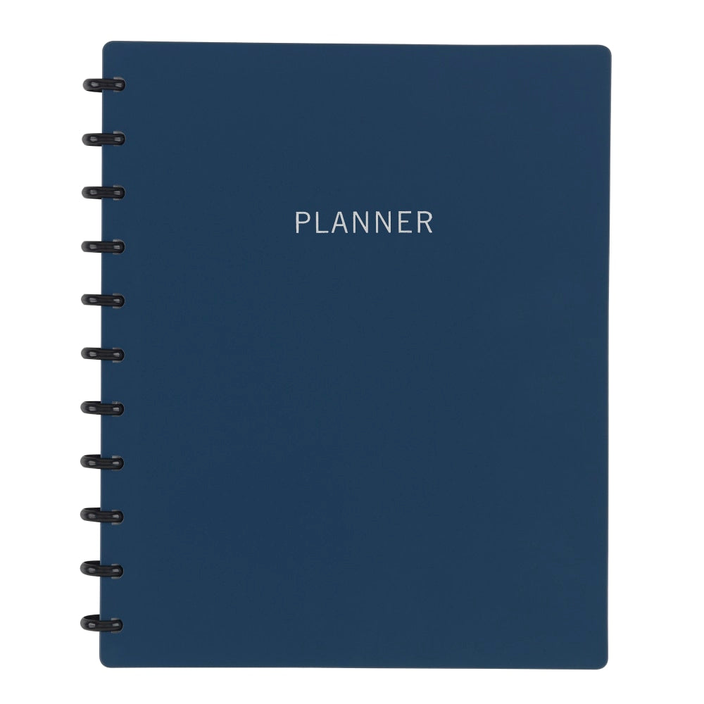 TUL Discbound Monthly Planner Starter Set, Undated, Letter Size, Soft-Touch Cover, Navy