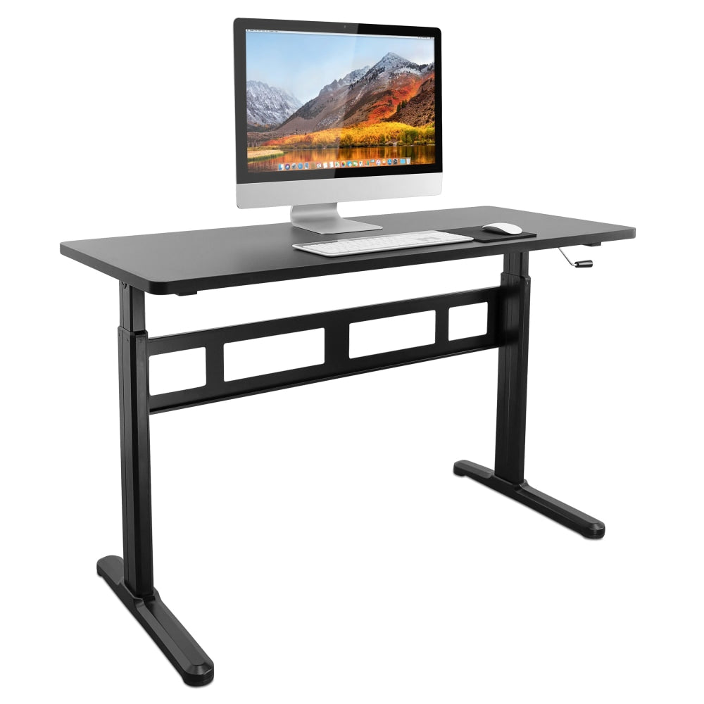 Mount-It! Mi-7981 56inW Hand Crank Sit-Stand Desk, Black