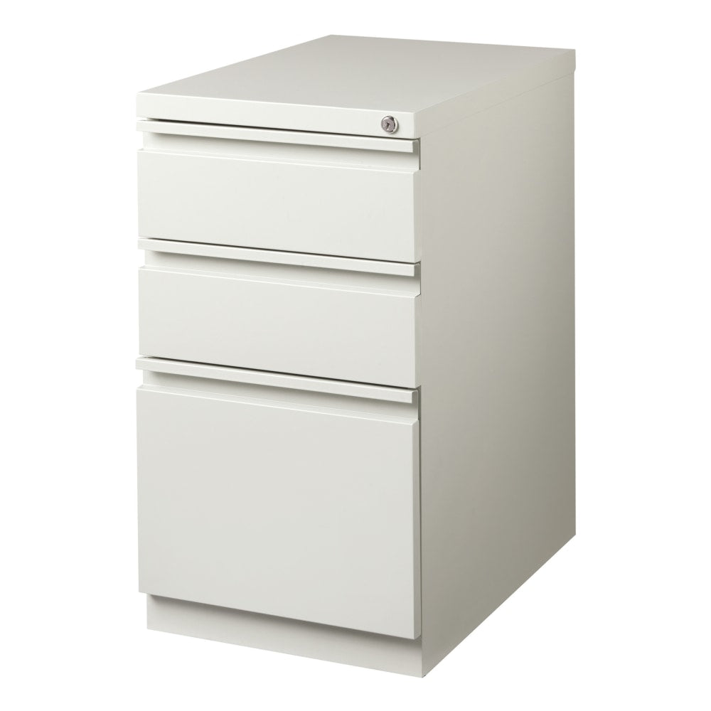 WorkPro 23inD Vertical 3-Drawer Mobile Pedestal File Cabinet, Light Gray