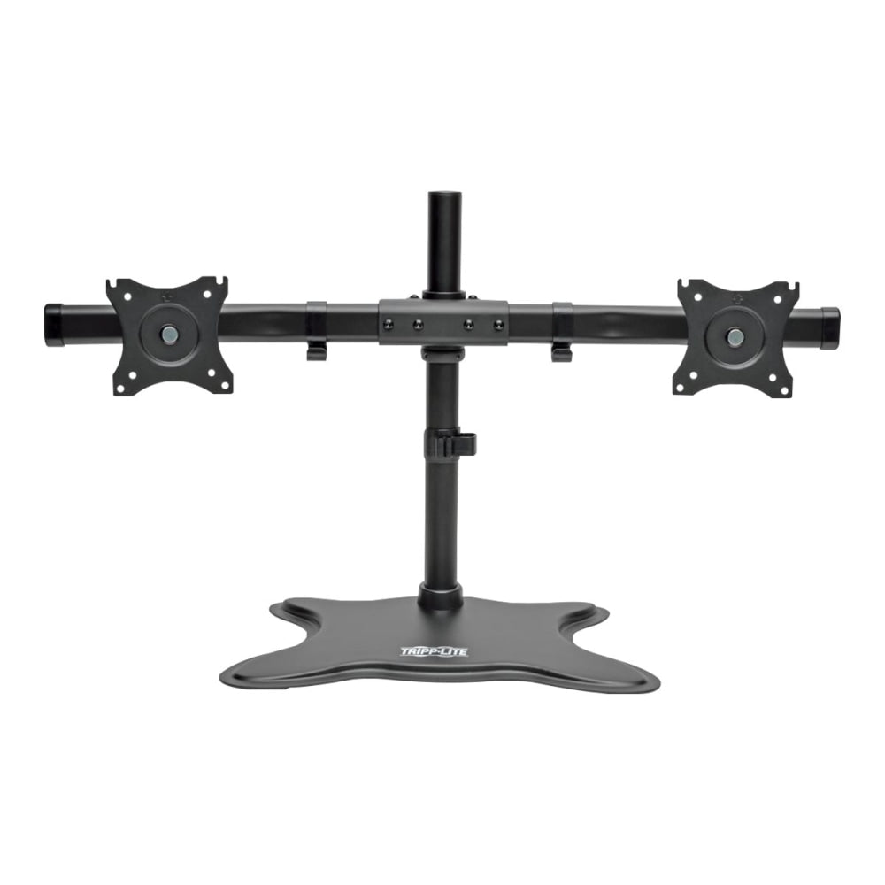 Tripp Lite Dual-Monitor TV Desktop Display Mount Stand Full Motion 13in- 27in Flat Screen Displays - Stand - full-motion - for 2 LCD displays - steel - black - screen size: 13in-27in - desktop