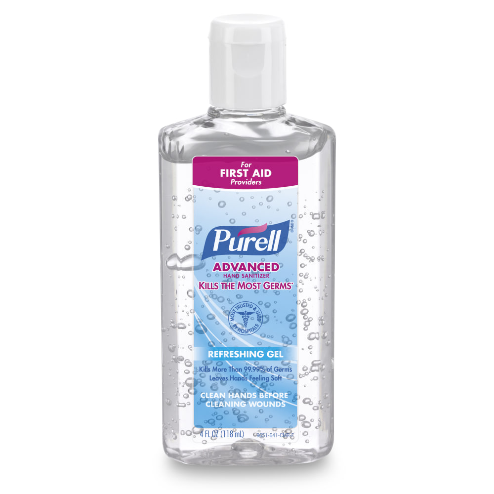 PURELL Advanced Hand Sanitizer Refreshing Gel for First Aid Providers, 4 fl oz Flip-Cap Bottle (Pack of 24)