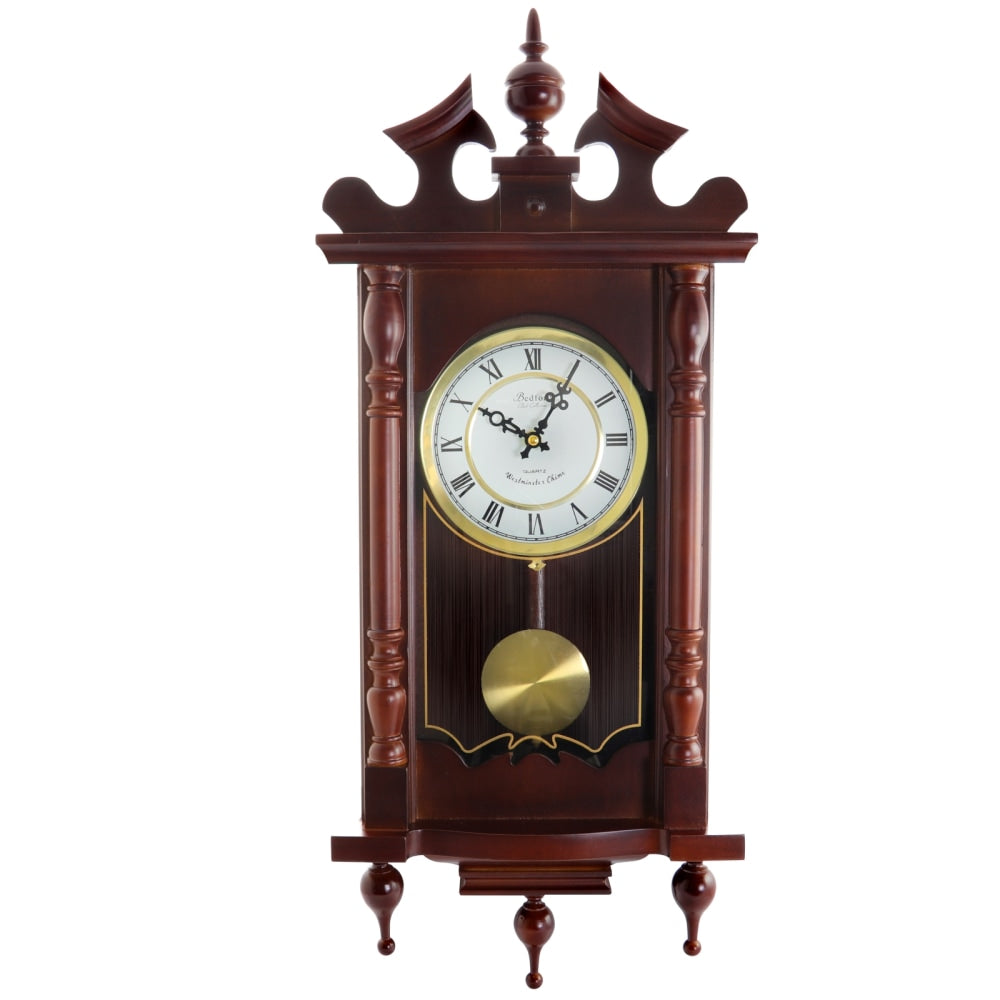 Bedford Clocks Wall Clock, 31inH x 12inW x 5inD, Cherry Oak