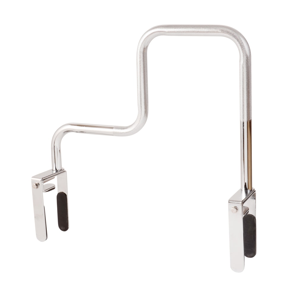 DMI Heavy-Duty High-Low Shower Grab Bar, 16inH x 2inW x 3inD, Silver