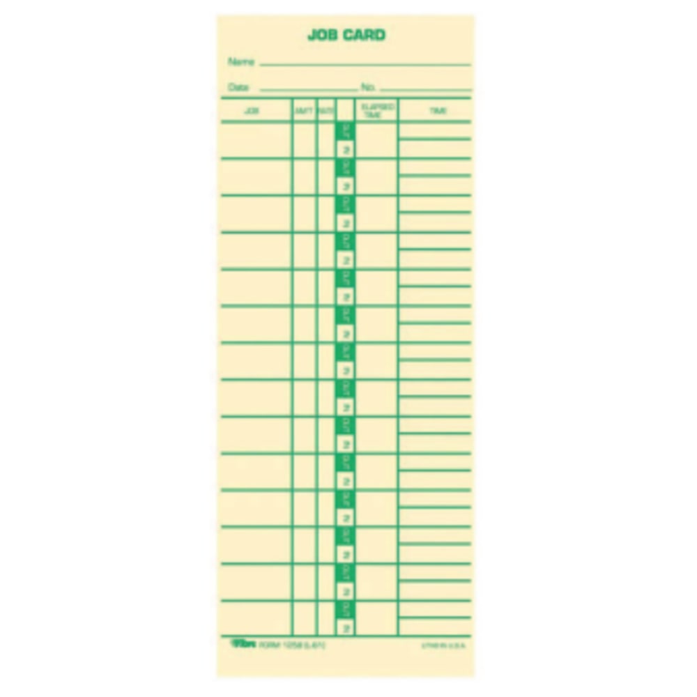 TOPS Time Cards (Replaces Original Card L61), Job Card Form, 1-Sided, 9in x 3 1/2in, Box Of 500