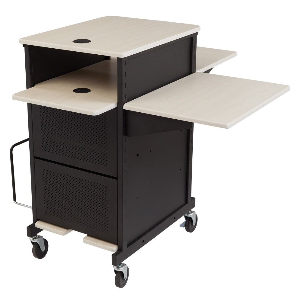 Oklahoma Sound Jumbo Plus Presentation Cart, Ivory/Black