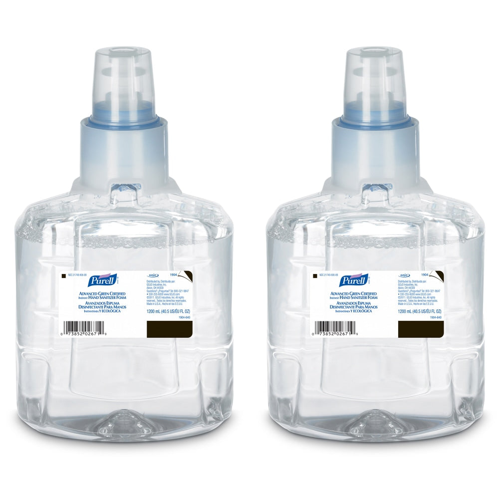 Purell LTX Advanced Foaming Instant Hand Sanitizer Refills, 1,200 mL, Case Of 2 Refills