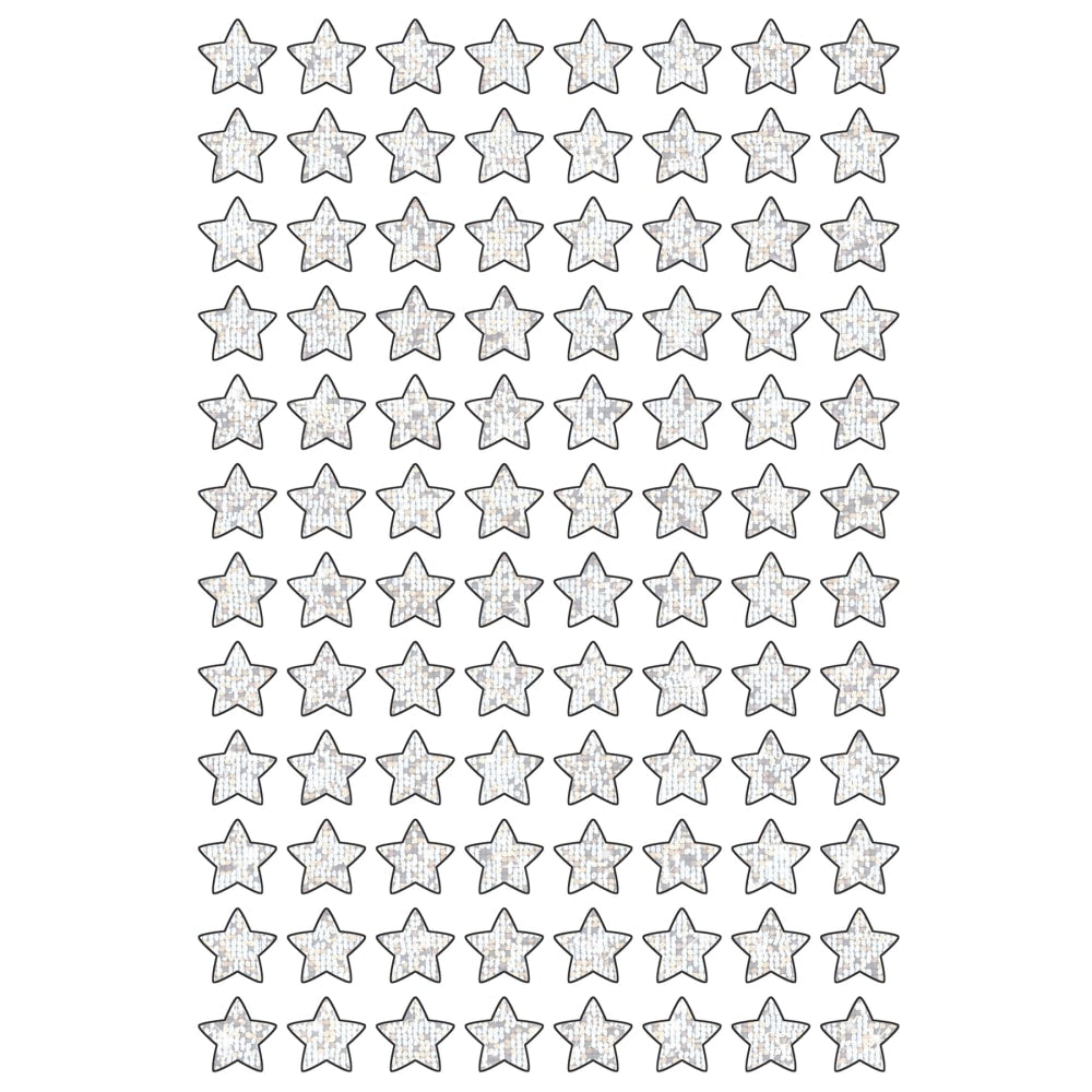 Trend superShapes Stickers, Silver Sparkle Stars, 400 Stickers Per Pack, Set Of 6 Packs