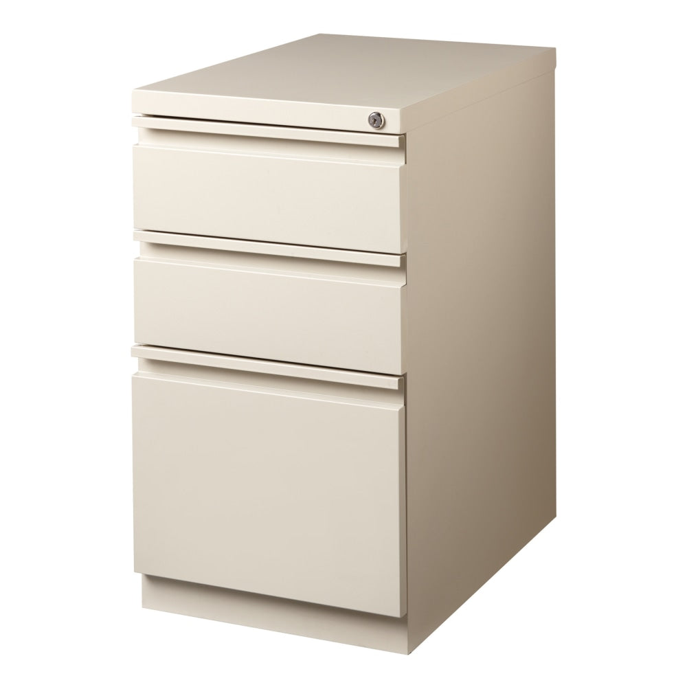 WorkPro 23inD Vertical 3-Drawer Mobile Pedestal File Cabinet, Putty