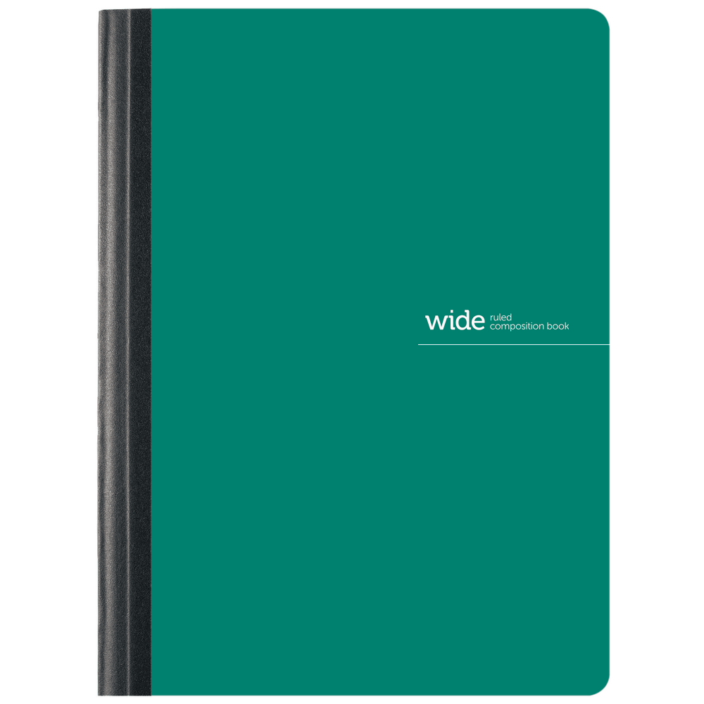 Office Depot Brand Poly Composition Book, 7-1/4in x 9-3/4in, Wide Ruled, 80 Sheets, Green