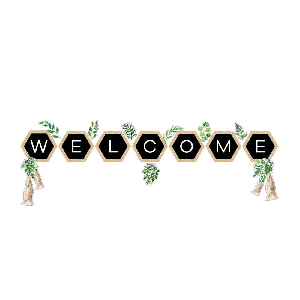 Schoolgirl Style Simply Boho Welcome Bulletin Board Set, Set Of 20 Pieces