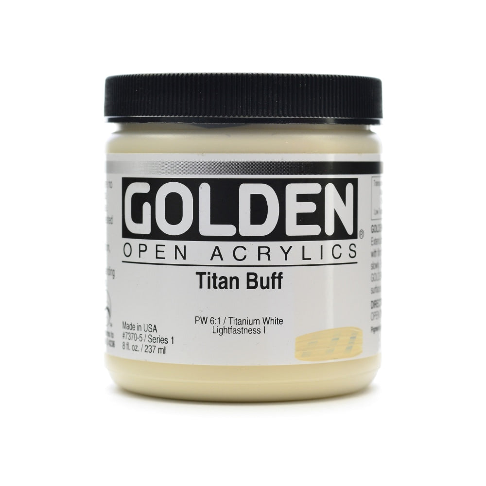 Golden OPEN Acrylic Paint, 8 Oz Jar, Titan Buff