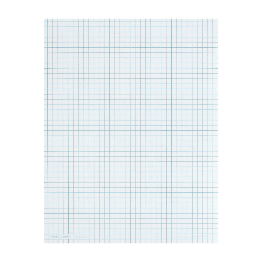 TOPS Cross Section Pad, 8 1/2in x 11in, Quadrille Rule, 50 Sheets, White Paper/Blue Ink