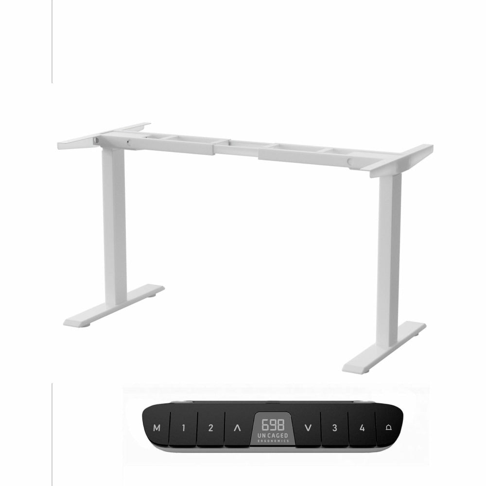 Rise Up Dual Motor Electric Standing Desk Frame with Memory Adjustable Height 26-51.6in White