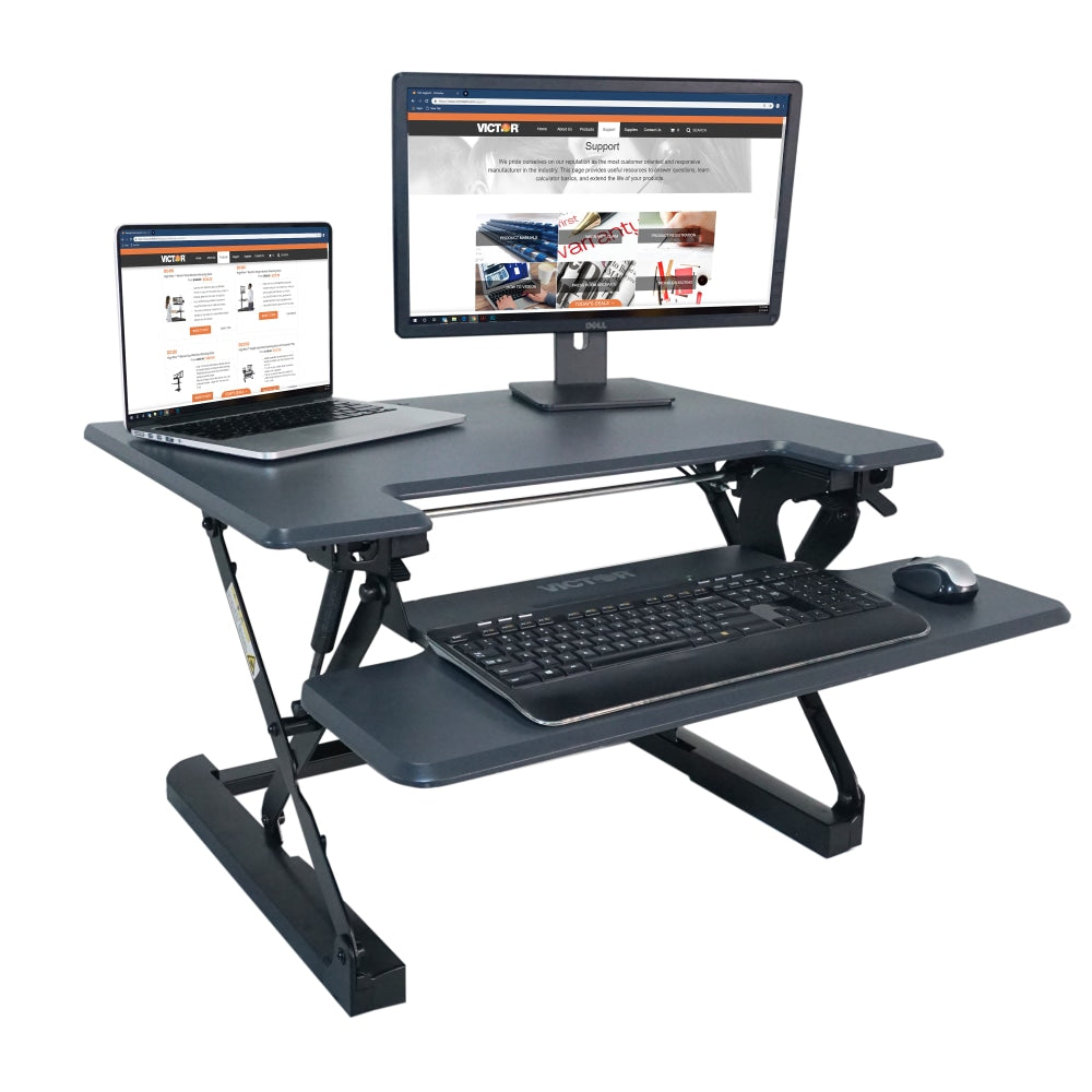 Victor High Rise DCX710 Height-Adjustable Standing Desk Riser, 31in, Gray/Black