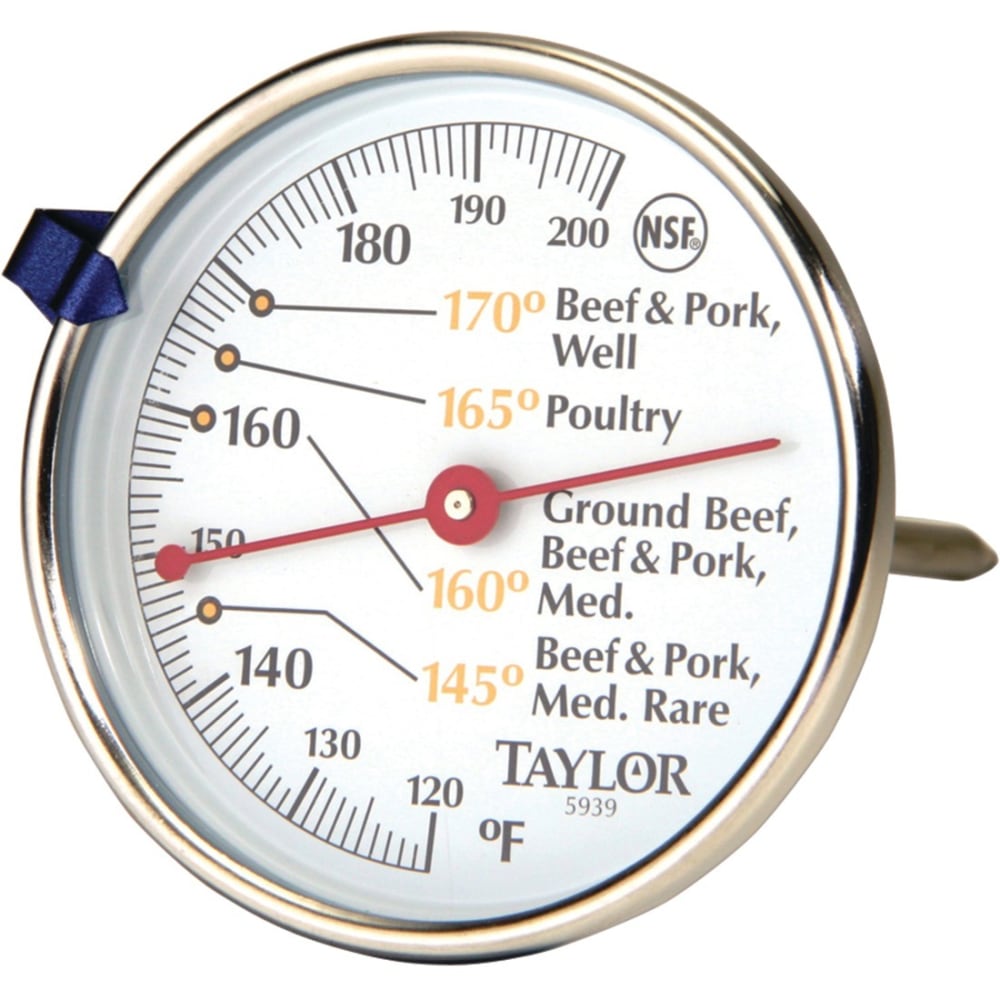 Taylor 5939N Meat Dial Thermometer - Easy-to-read Measurement - For Food - Stainless Steel