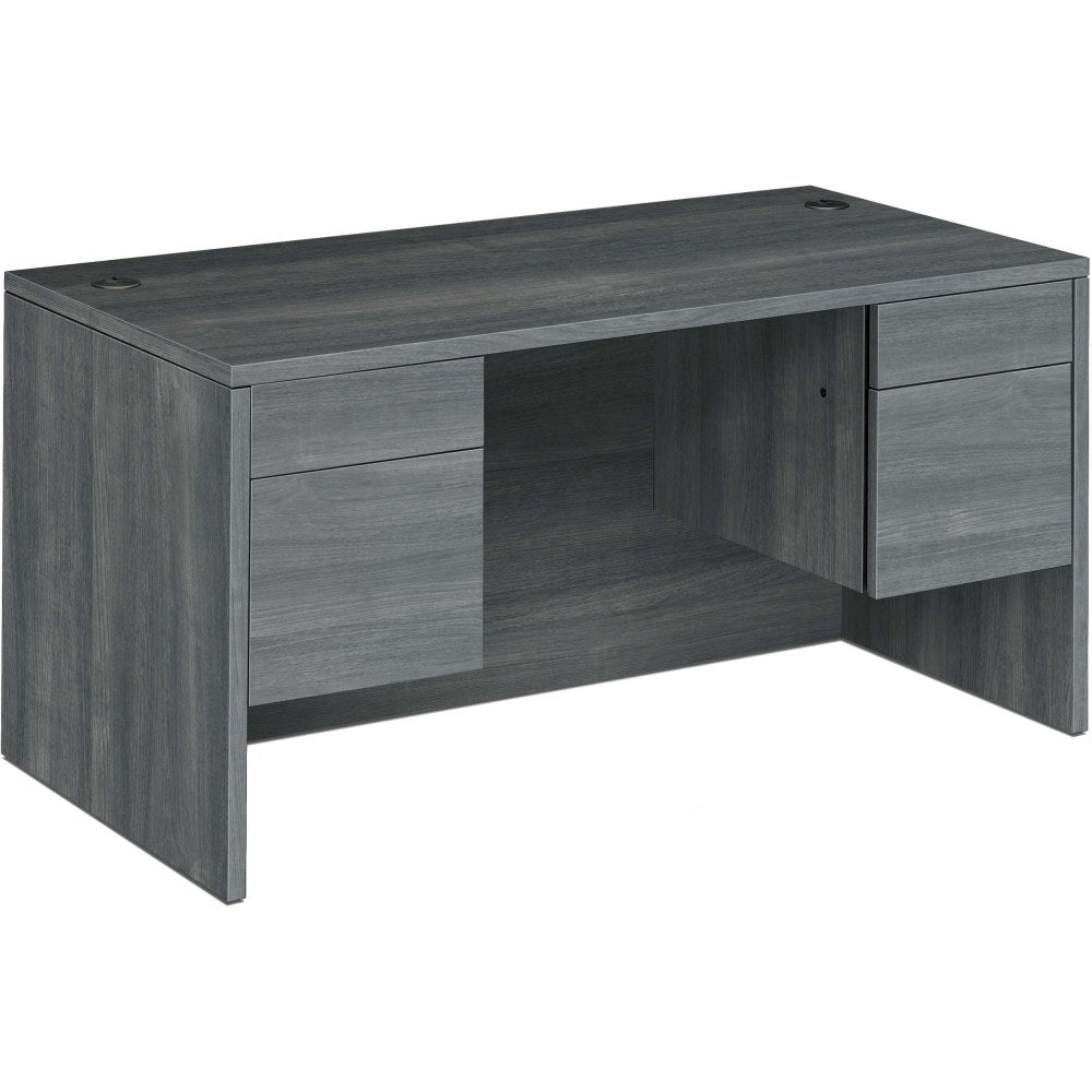 HON 10500 60in 3-Drawer Left-Pedestal Computer Desk, Sterling Ash