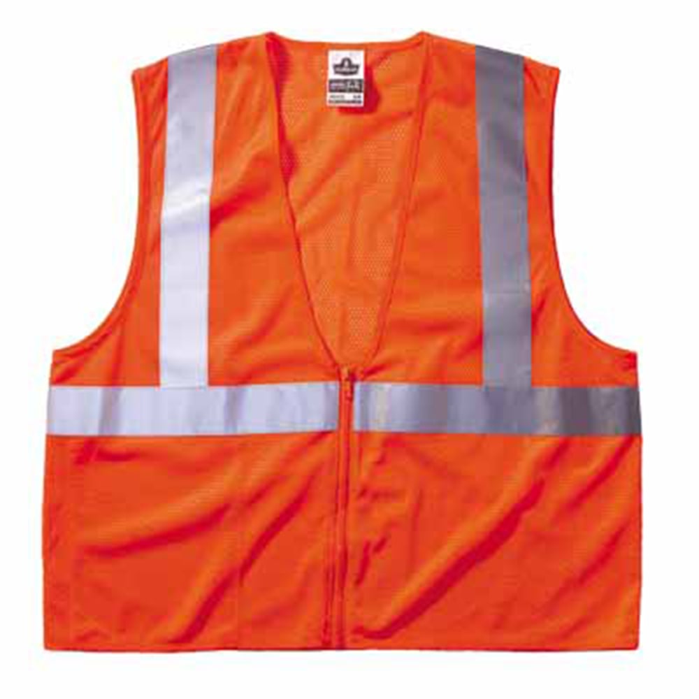 Ergodyne GloWear Safety Vest, 8210Z Economy Mesh Type-R Class 2, 2X/3X, Orange