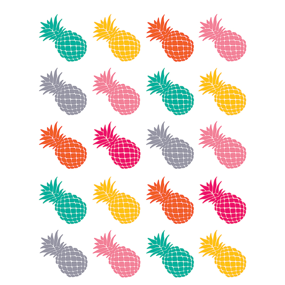 Teacher Created Resources Stickers, Tropical Punch Pineapples, 120 Stickers Per Pack, Set Of 12 Packs