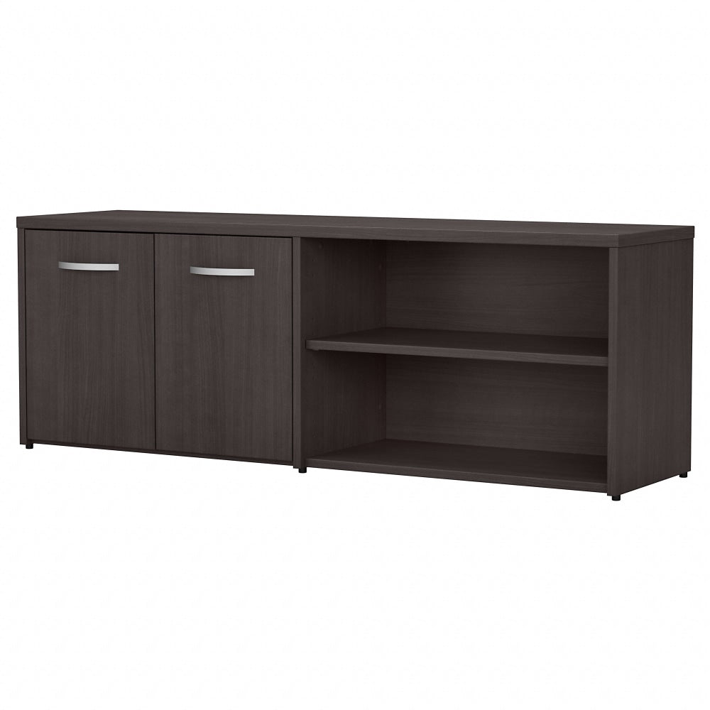 Bush Business Furniture Studio C 60inW Low Storage Cabinet With Doors And Shelves, Storm Gray, Standard Delivery