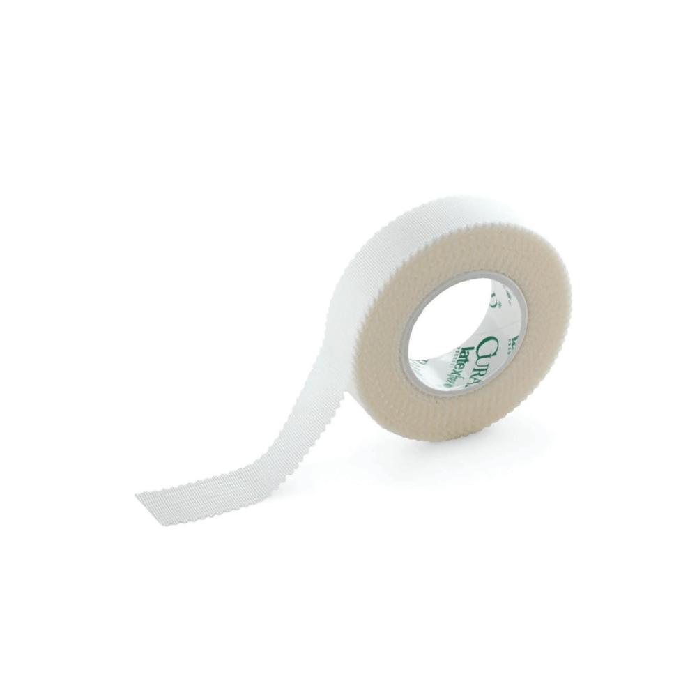 CURAD Cloth Silk Adhesive Tape, 1/2in x 10 Yd., White, 24 Per Box, Case Of 10 Boxes