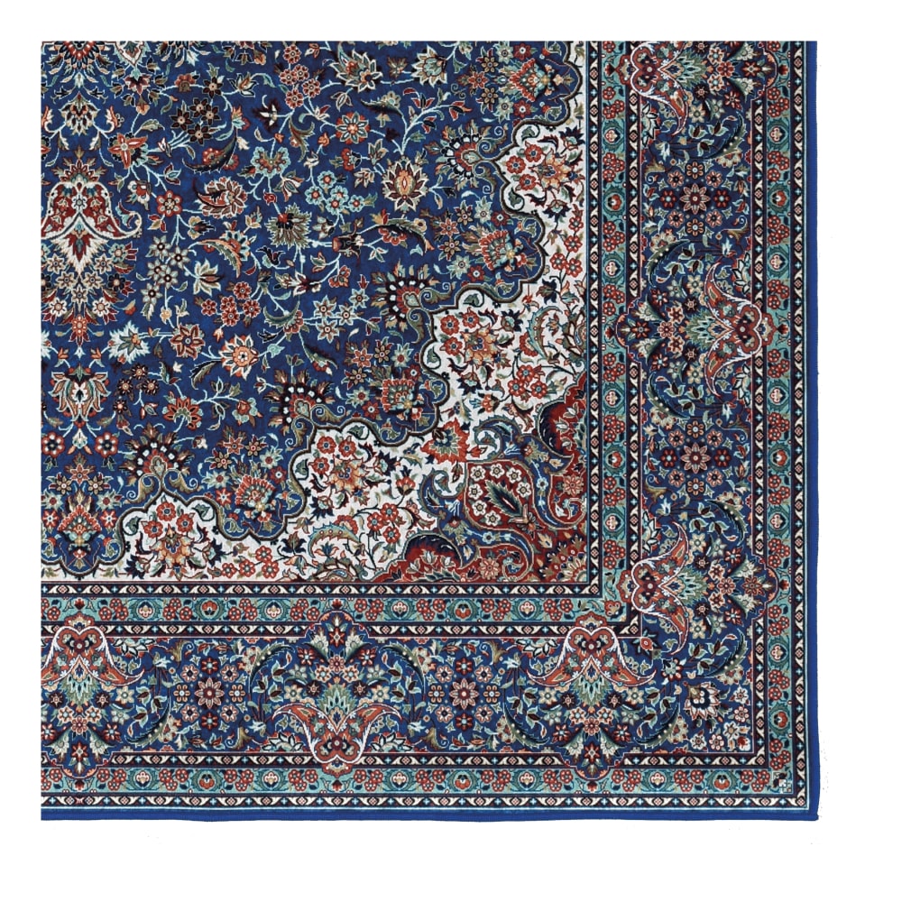 Linon Innova Area Rug, 3-1/2ft x 5ft, Riene Blue/Ivory