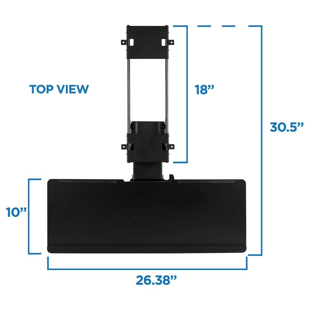 Mount-It! MI-7135 Under Desk Computer Keyboard And Mouse Tray, 26in, Black
