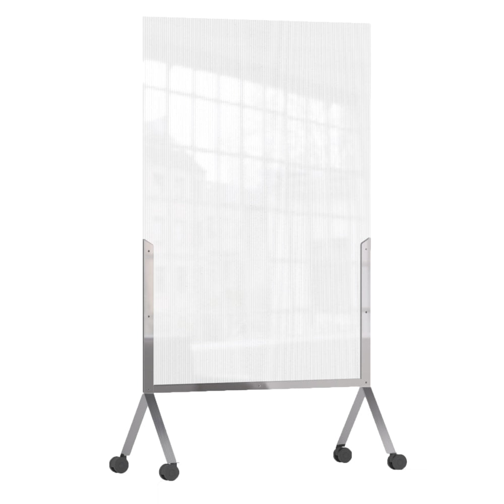 Rosseto Serving Solutions Avant Mobile Partition Standing Divider, 67in x 48in, Semi- Clear