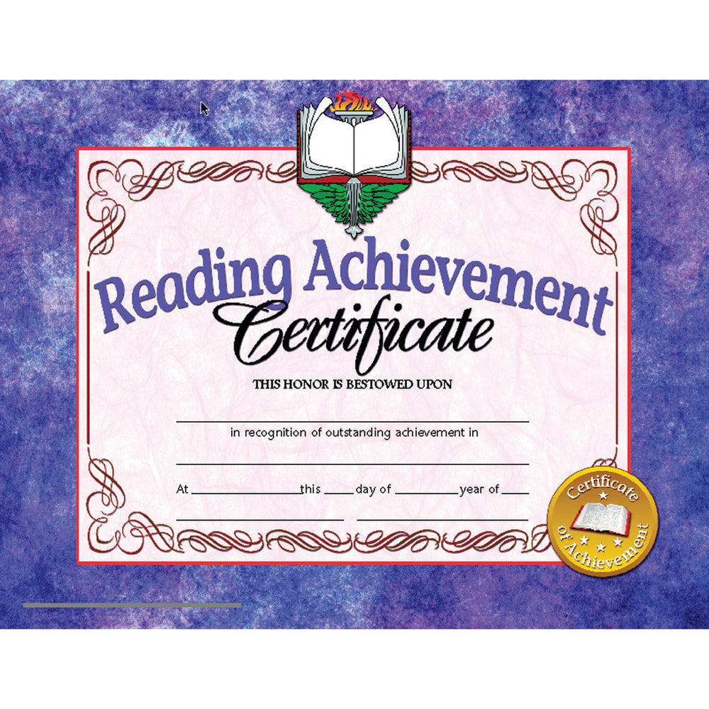 Hayes Certificates, 8-1/2in x 11in, Reading Achievement, 30 Certificates Per Pack, Set Of 3 Packs