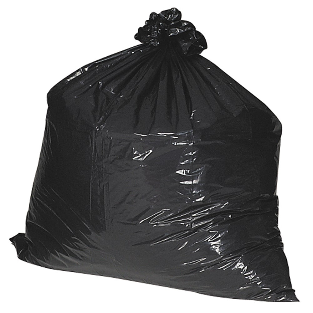 Nature Saver 75% Recycled Heavy-Duty Trash Liners, 45 Gallons, 40in x 46in, Black, Box Of 100