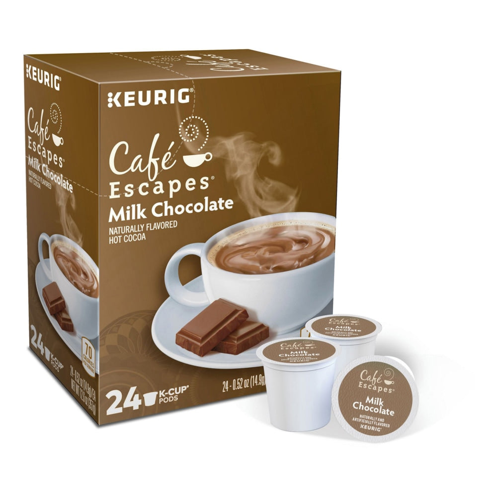 Cafe Escapes Milk Chocolate Hot Cocoa Single-Serve K-Cup, Box Of 24