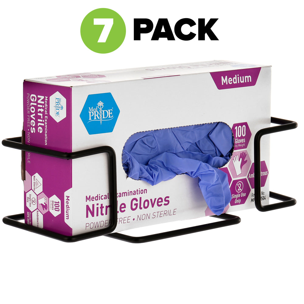 Alpine Single-Box Wire Glove Dispensers, 4inH x 10inW x 3-13/16inD, Black, Pack Of 7 Dispensers