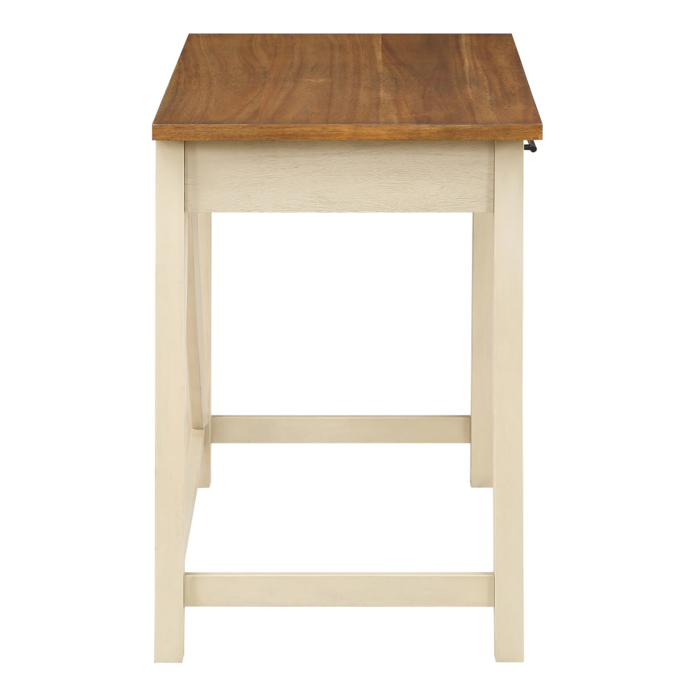 Office Star Milford 42inW Rustic Writing Desk, Antique White