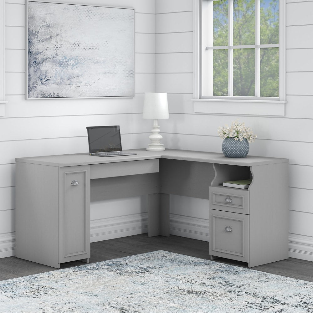 Bush Business Furniture Fairview 60inW L-Shaped Corner Desk, Cape Cod Gray, Standard Delivery