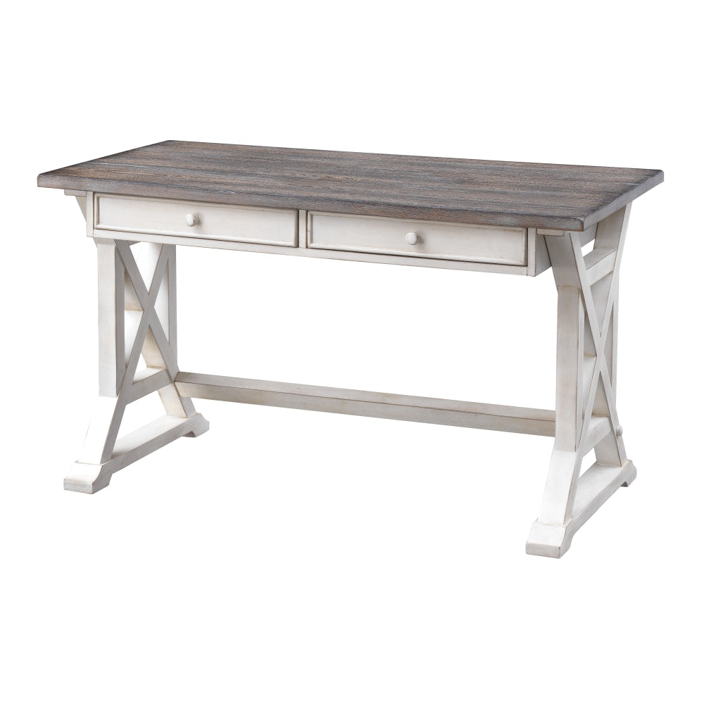 Coast to Coast Duncan 52inW 2-Drawer Writing Desk, Bar Harbor Cream