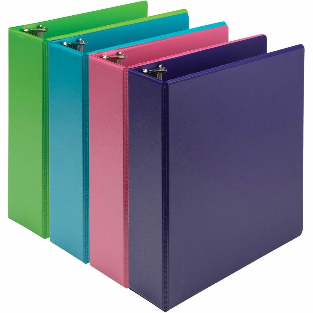 Samsill Earthchoice Durable View Binder, 3in Ring, 8 1/2in x 11in, Assorted Colors, Pack Of 4