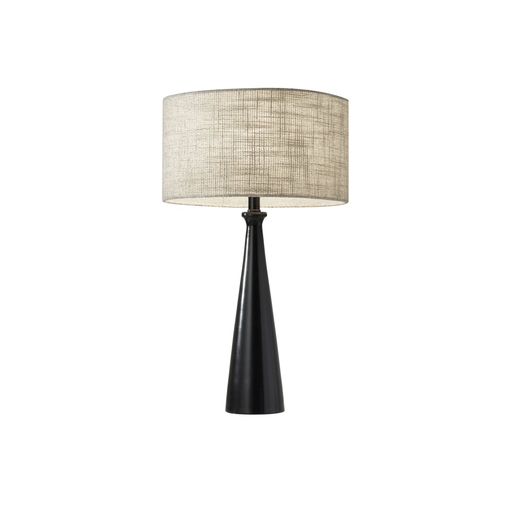 Adesso Linda Table Lamp, 21 1/2inH, Brown/Light Yellow Shade/Black Base