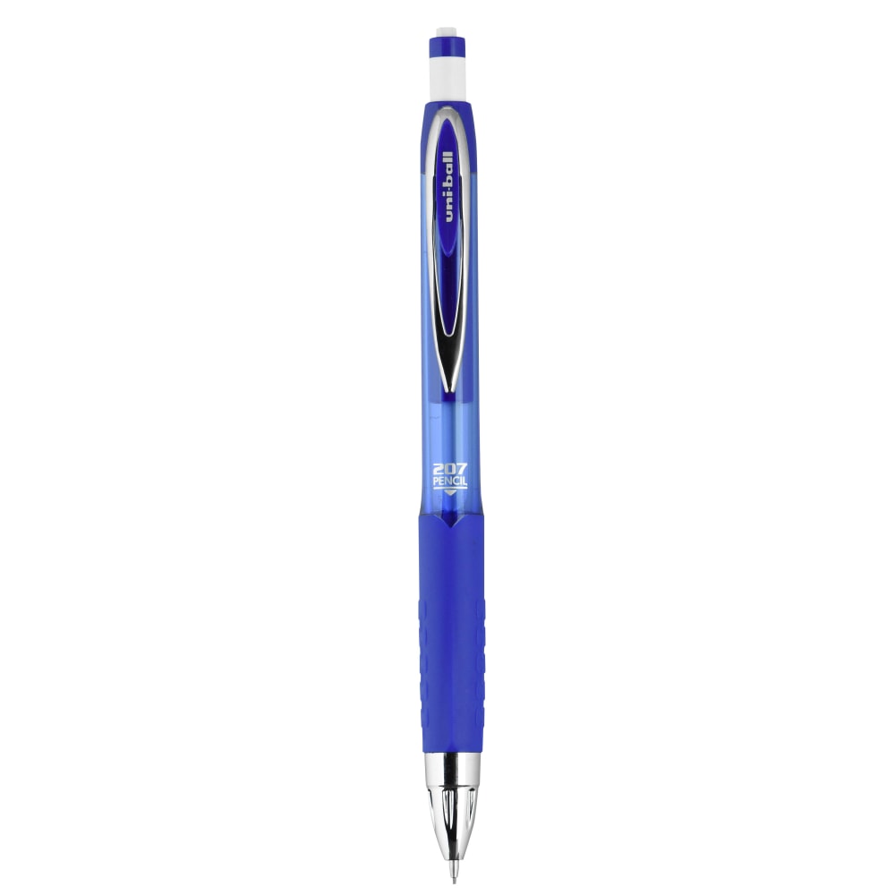 uni-ball 207 Auto-Advancing Mechanical Pencils With Hexagonal Twist Eraser, 0.7 mm, Blue Barrel, Pack Of 12 Pencils