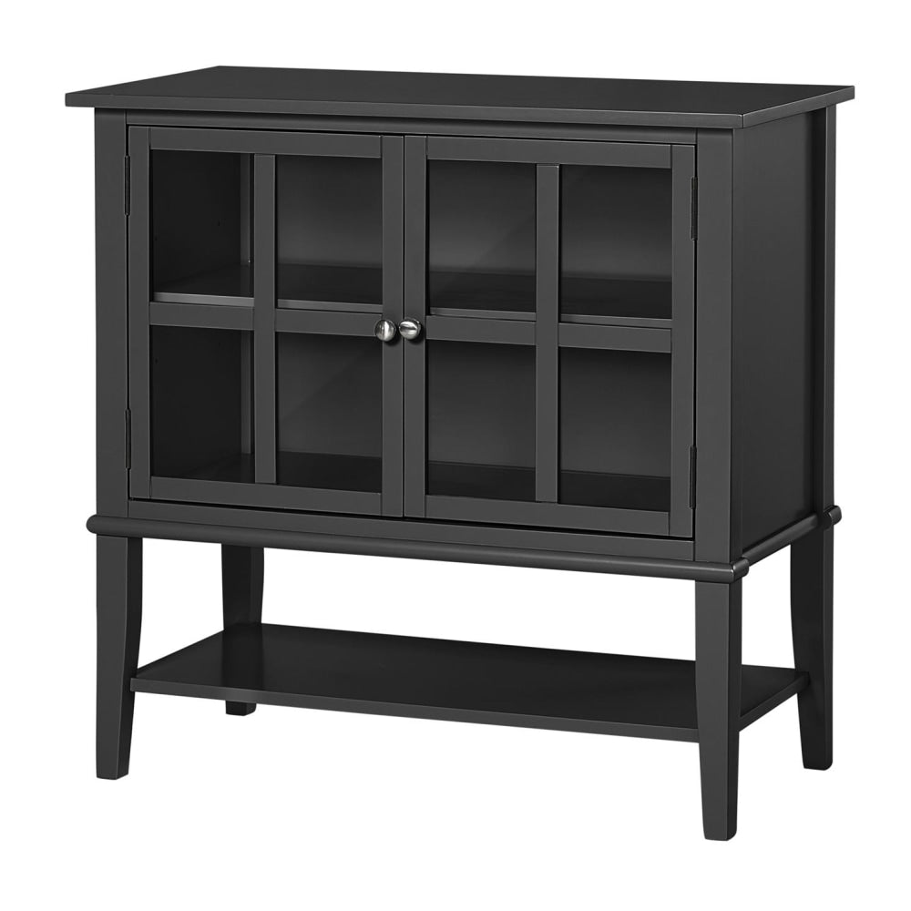 Ameriwood Home Franklin 2-Door Storage Cabinet, 2 Shelves, Black