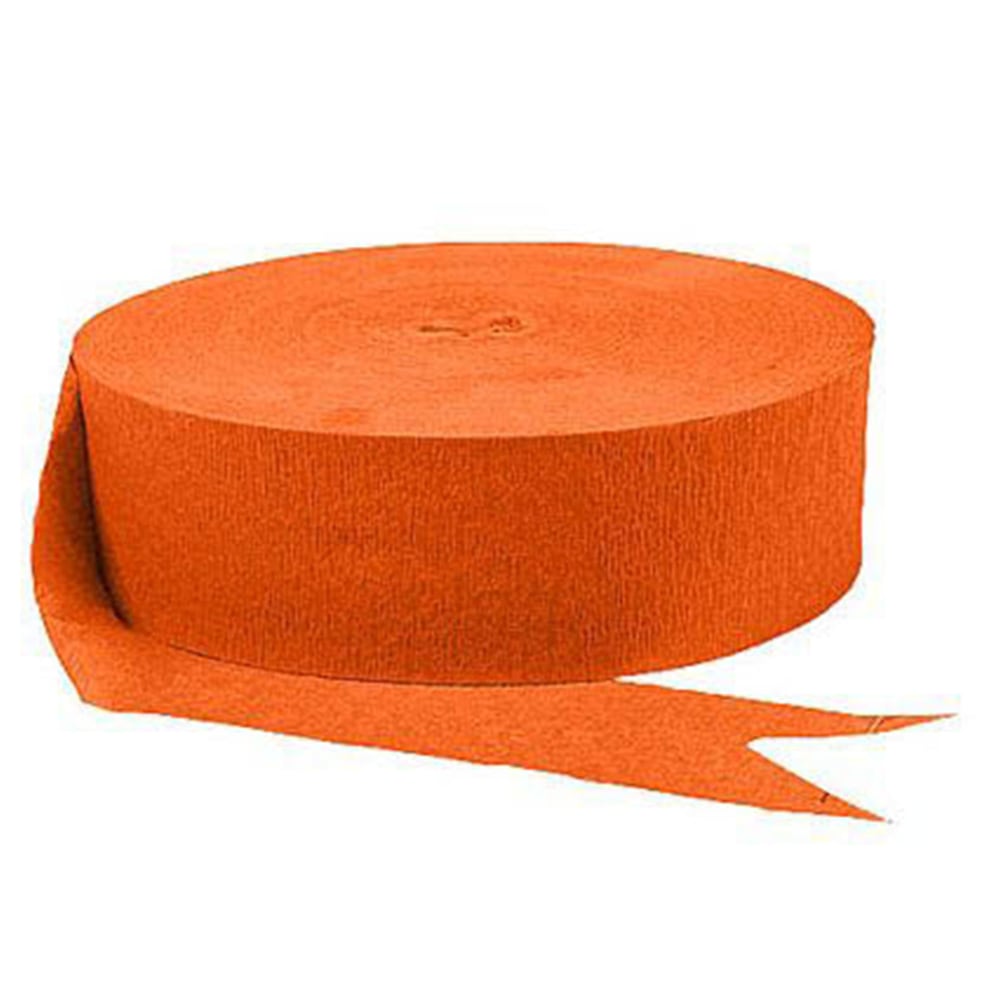 Amscan Jumbo Crepe Paper Streamers, 500ft, Orange Peel, Pack Of 6 Rolls