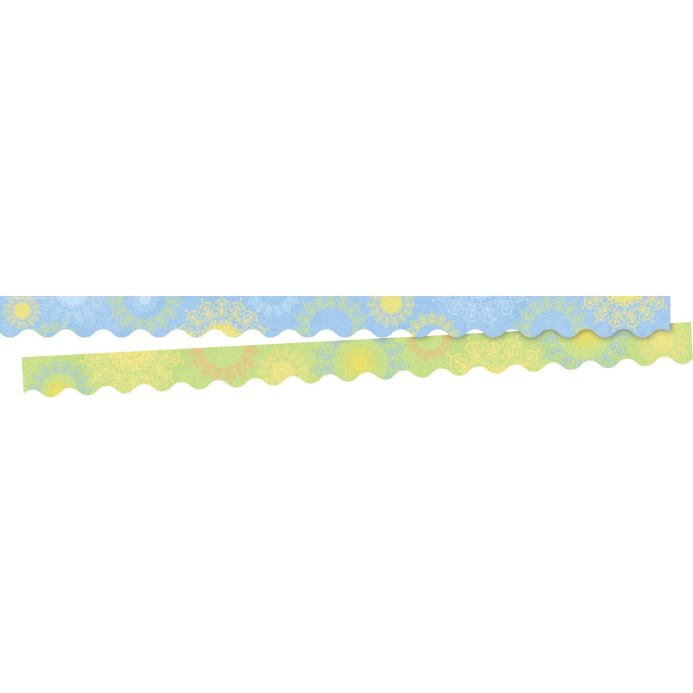 Barker Creek Double-Sided Straight-Edge/Scalloped-Edge Border Strip Set, Calming Sunset, Set Of 38 Strips