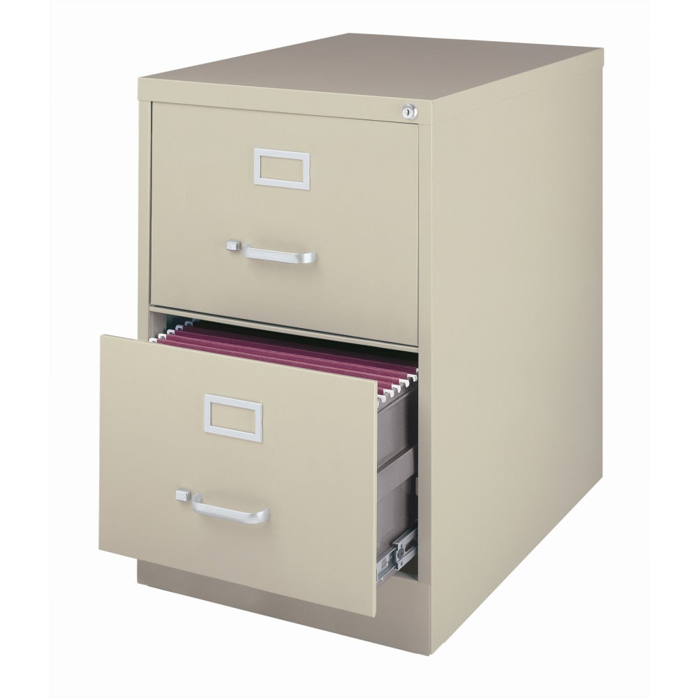 WorkPro 26-1/2inD Vertical 2-Drawer File Cabinet, Putty