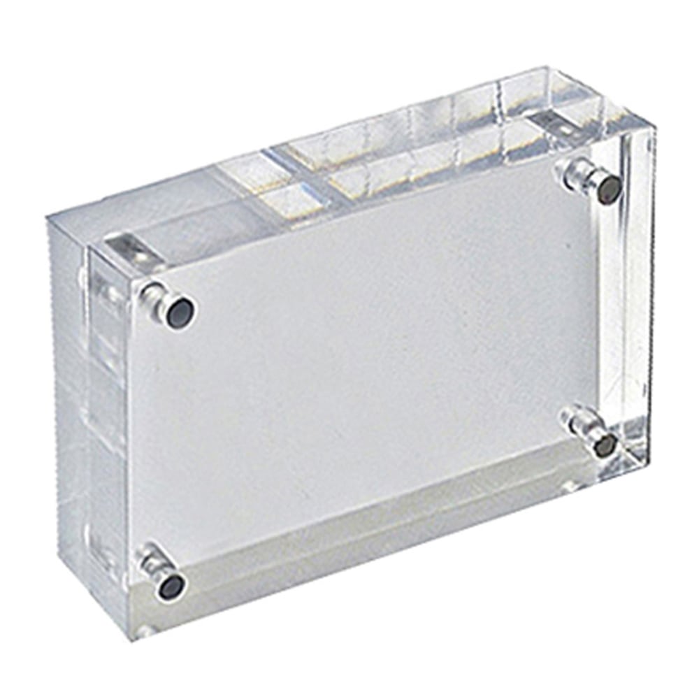 Azar Displays Imperial Acrylic Block Sign Holder, 3inH x 4-1/2inW x 1-1/2inD, Clear