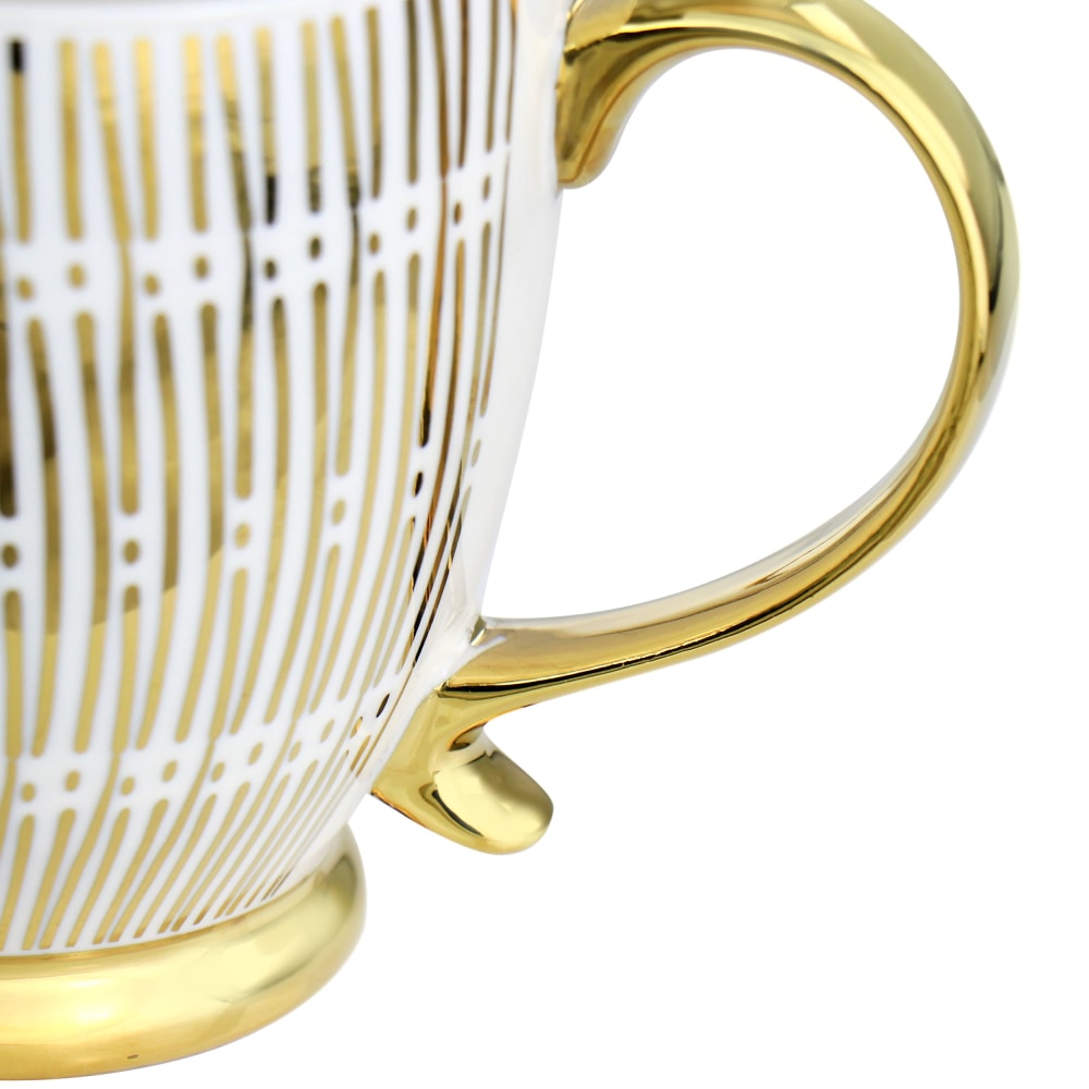 Gibson Home Gold Finch 4-Piece Mug Set, 16.7 Oz, Gold