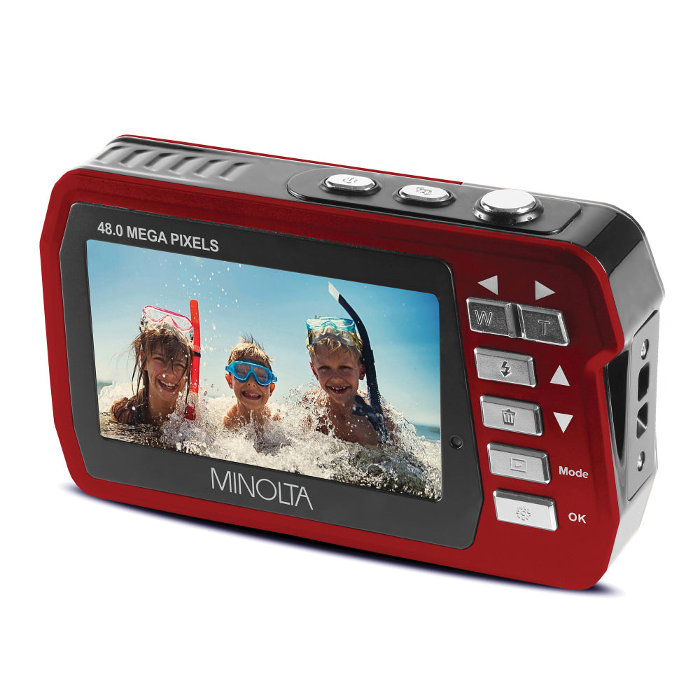 Minolta MN40WP 48.0-Megapixel Waterproof Digital Camera, Red